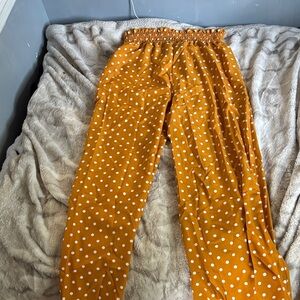 SHEIN Orange Polka Dot Wide Leg Pants‎